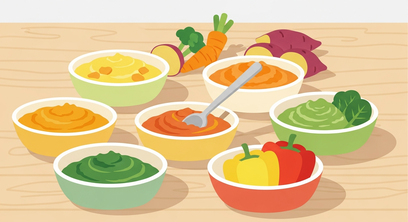 離乳食初期レシピ10選｜5〜6ヶ月の進め方スケジュールと簡単メニューのイメージ画像