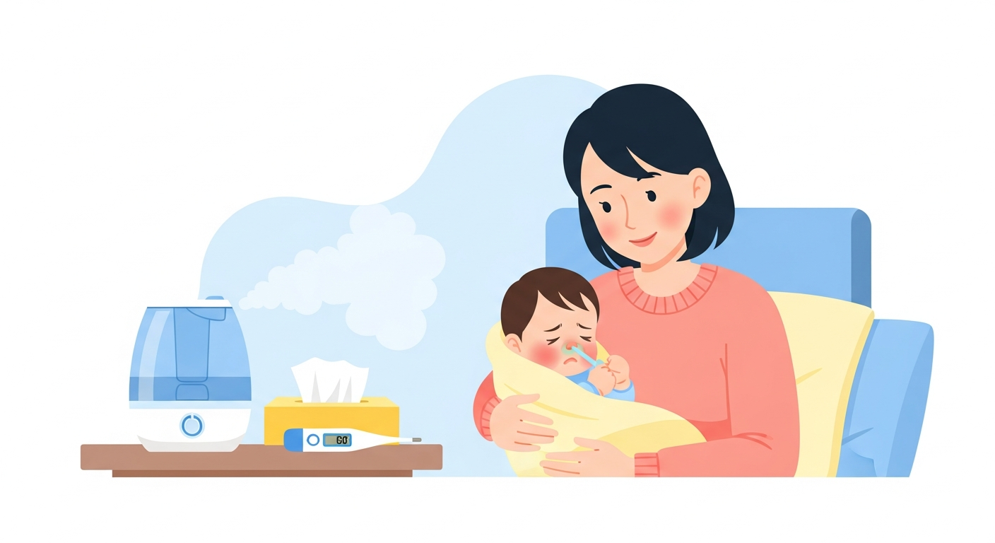 赤ちゃんの風邪 症状別の対処法と受診目安まとめのイメージ画像