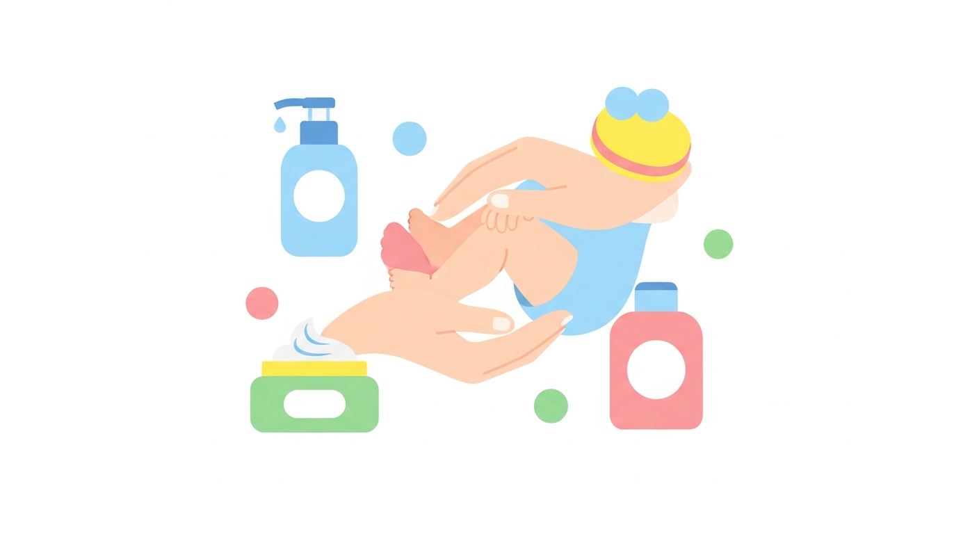 赤ちゃんの肌荒れ原因と対策まとめ｜症状別ケア方法のイメージ画像